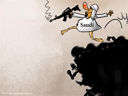 عاقبت خوش رقصی آل سعود روی جنازه یمنی ها+کارتون