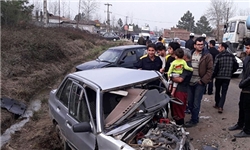 برخورد شدید ۶ خودرو در محور قدیم ساوه - تهران
