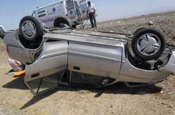 واژگونی پراید ۲ کشته و مجروح برجای گذاشت
