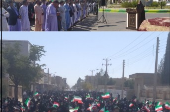 ندای مرگ بر منافق و الله اکبر در آسمان خاش طنین انداز شد